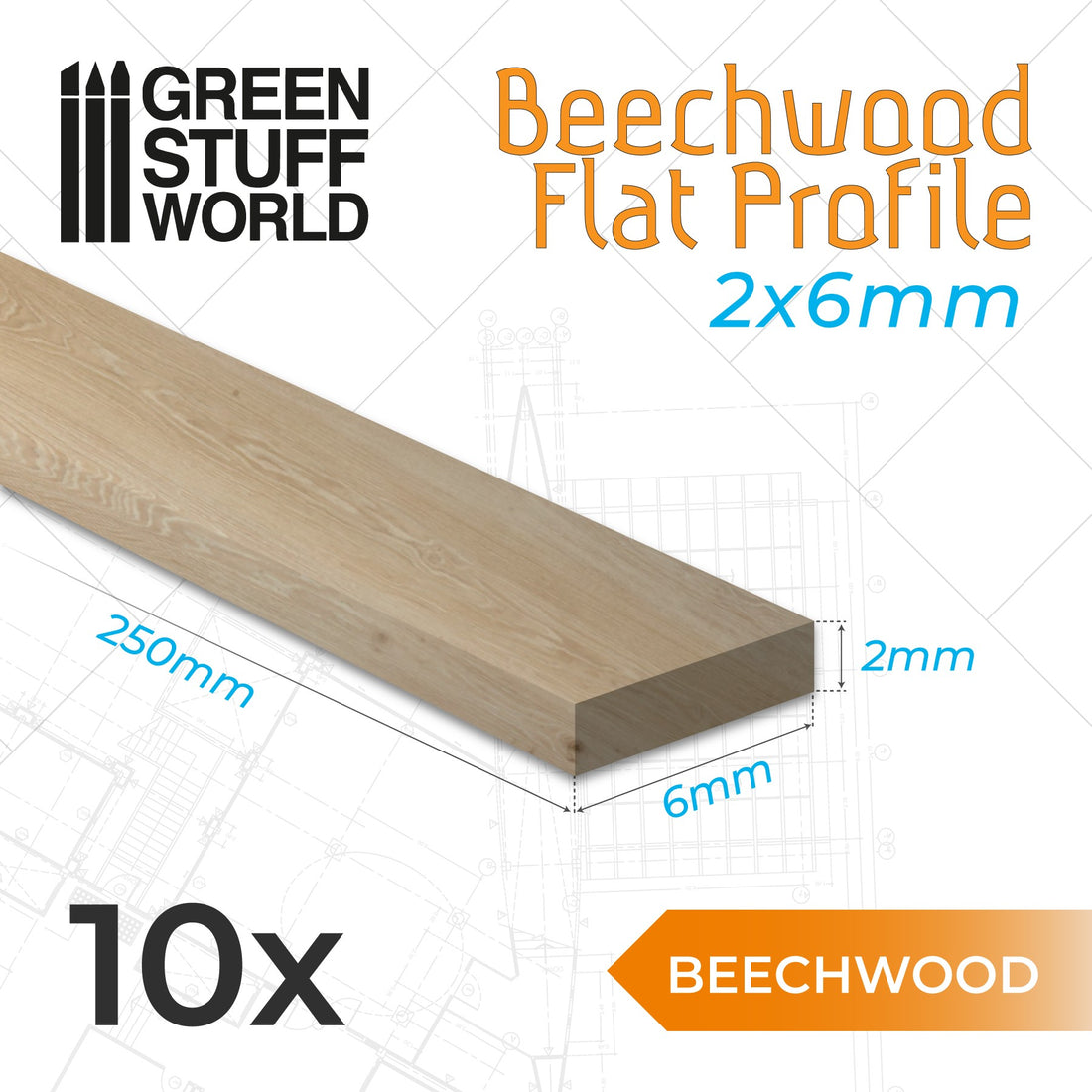 Beechwood Flat Profile (4/8/6mm)