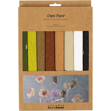 Kräppapper – 25x60 cm – naturfärger