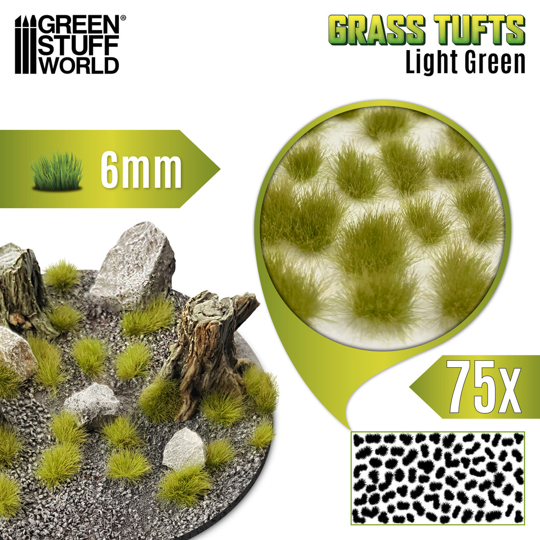 Grästuvor – Light Green – 2/6/12mm