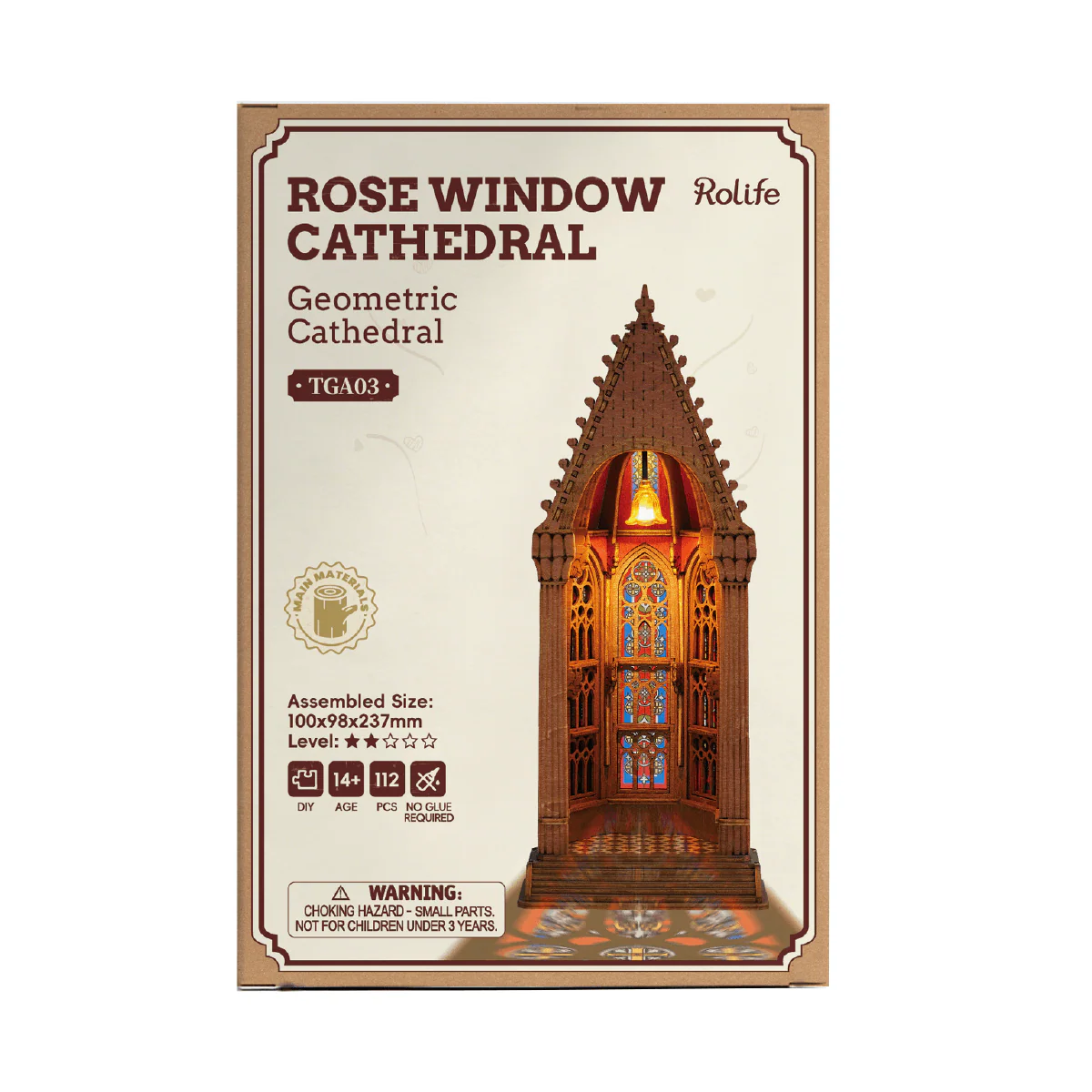 Förpackning för book nook Rose Window Cathedral – perfekt som present för pyssliga