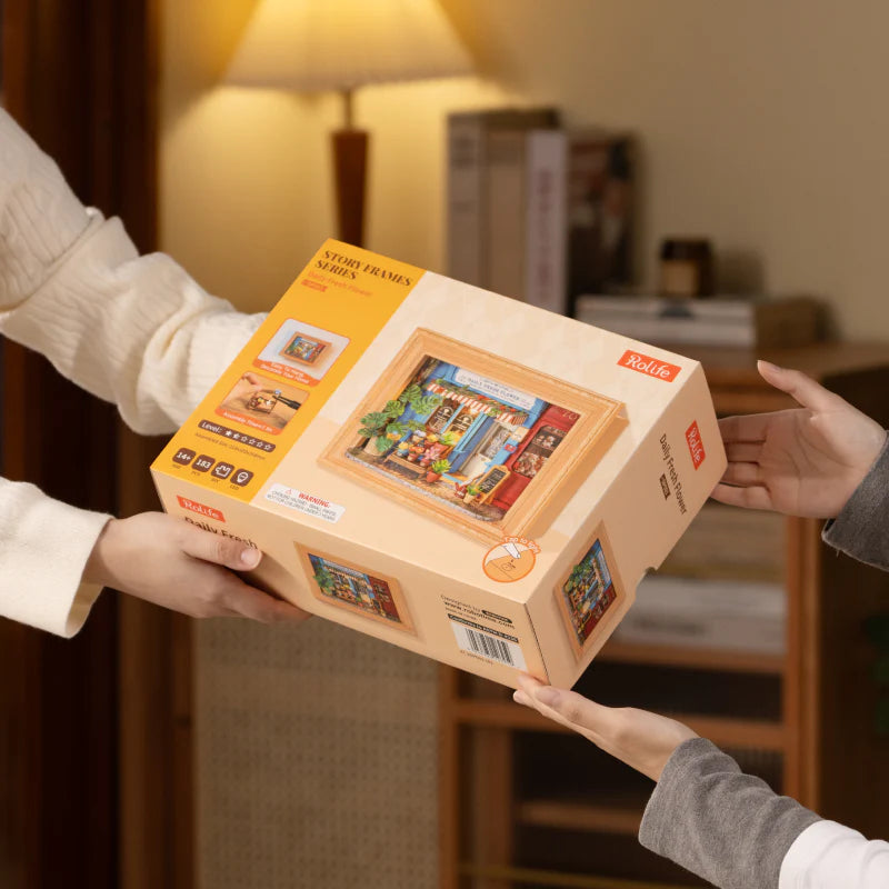 Book nook diorama byggsats Daily Fresh Flower från Robotime – perfekt present för pyssliga