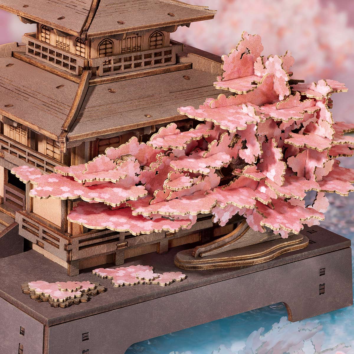 Sakura Pavilion 3D-pussel i trä