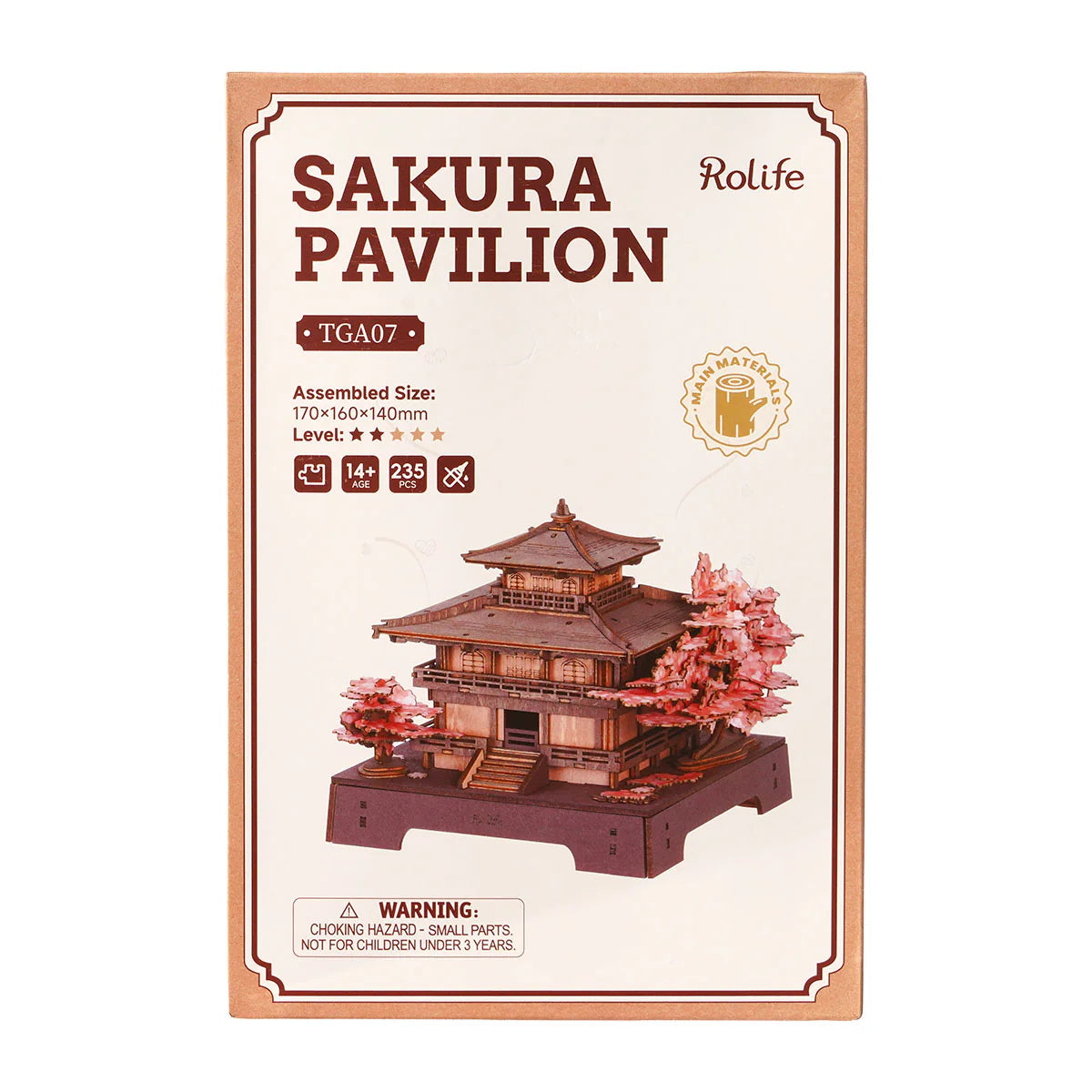 Sakura Pavilion 3D-pussel i trä