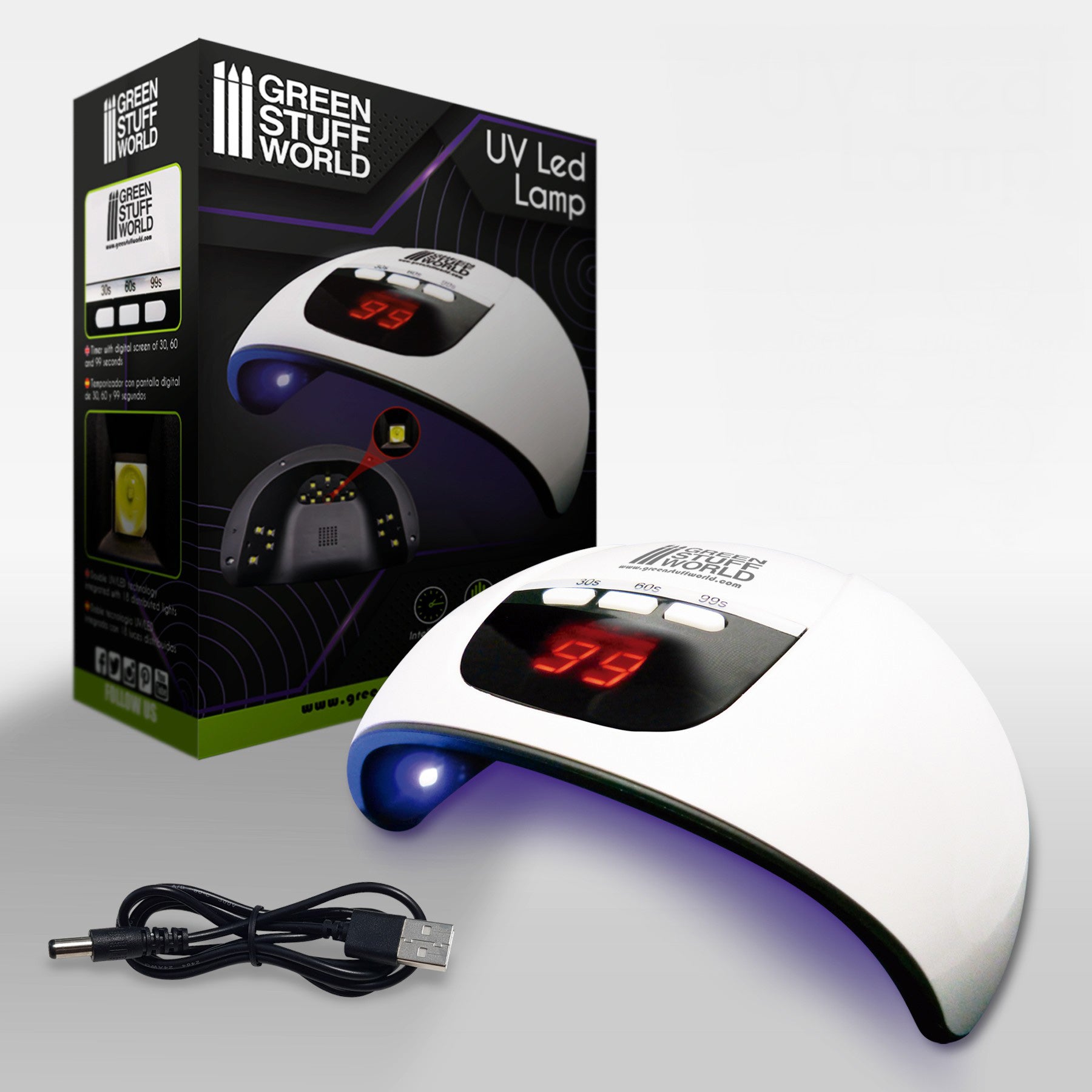 Ultraviolett lampa med timer, för lite större hobbyprojekt med UV-resin
