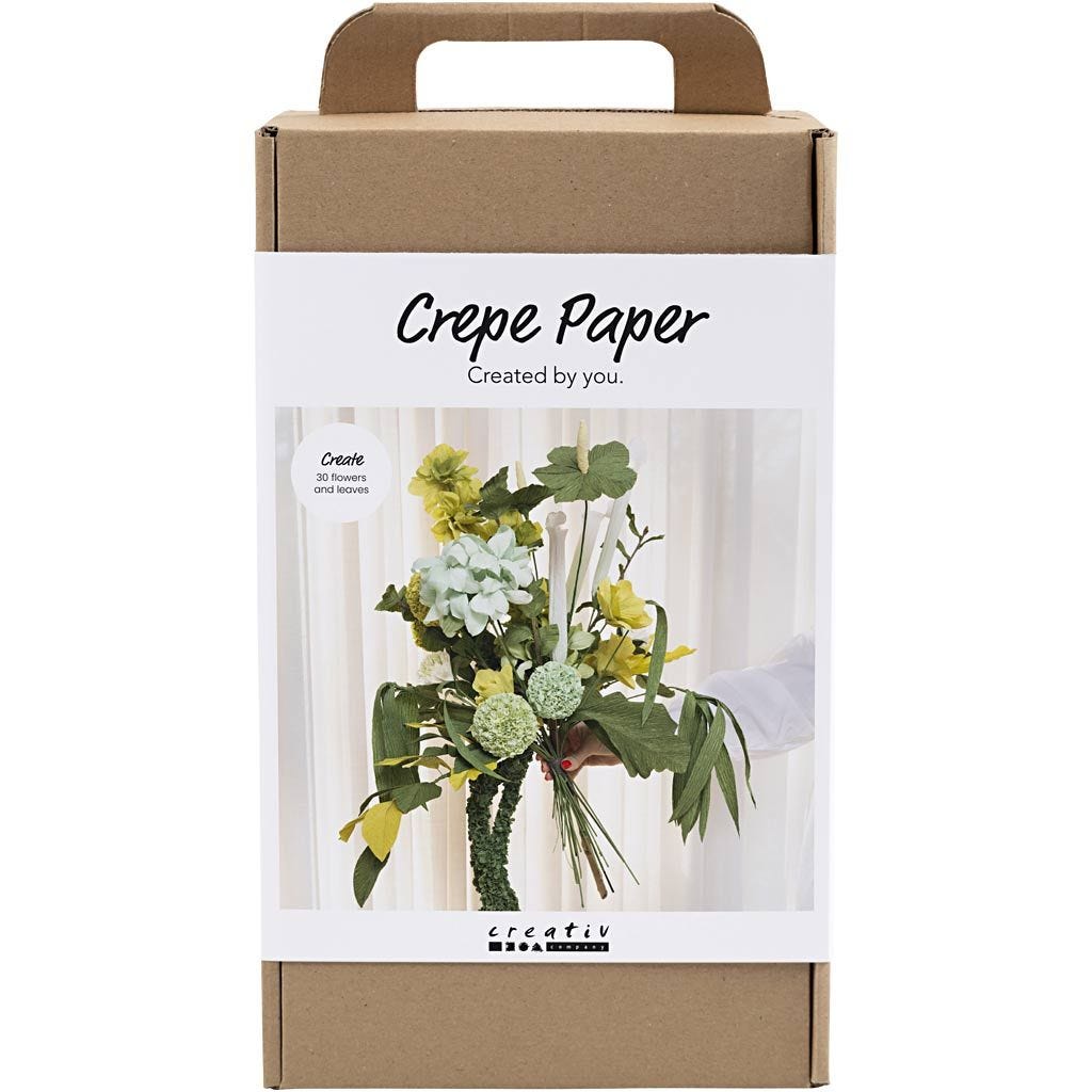 DIY blombukett av crepepapper: framsida av förpackning