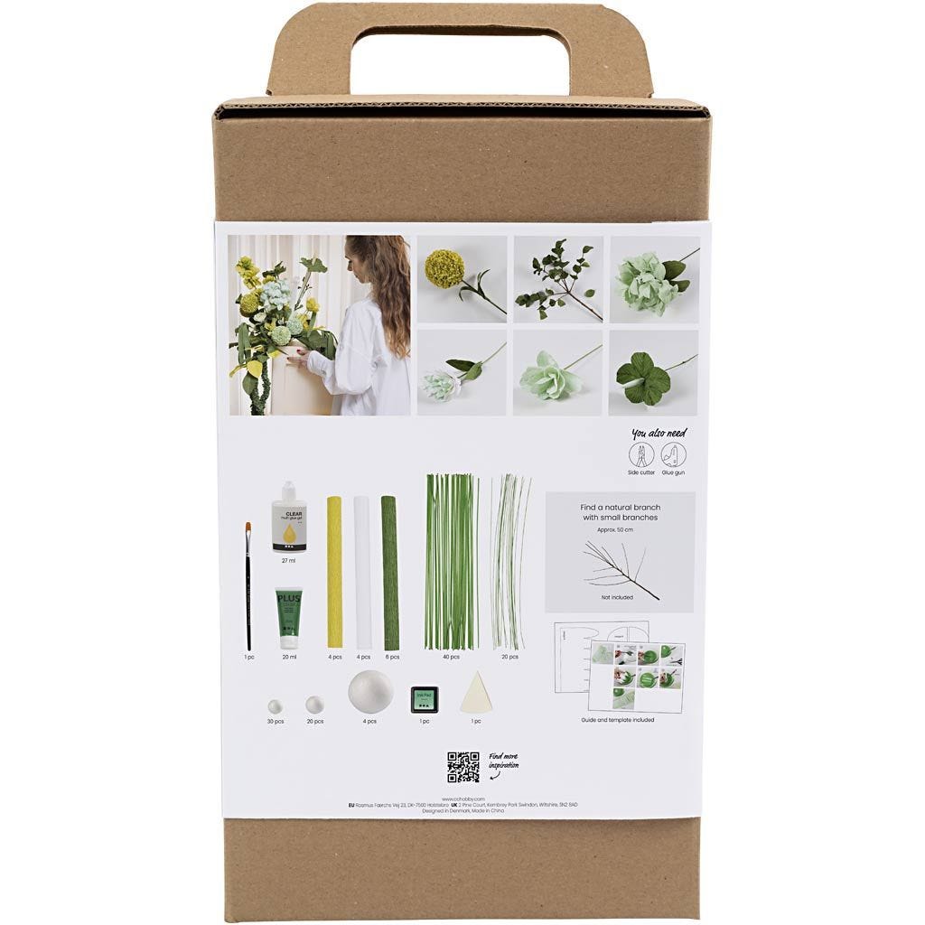 DIY blombukett av crepepapper: baksida av förpackning