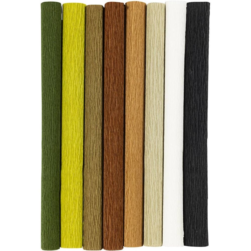 Kräppapper – 25x60 cm – naturfärger