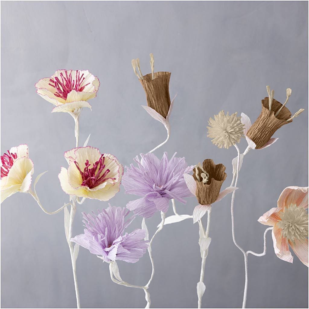 Kräppapper – 25x60 cm – naturfärger