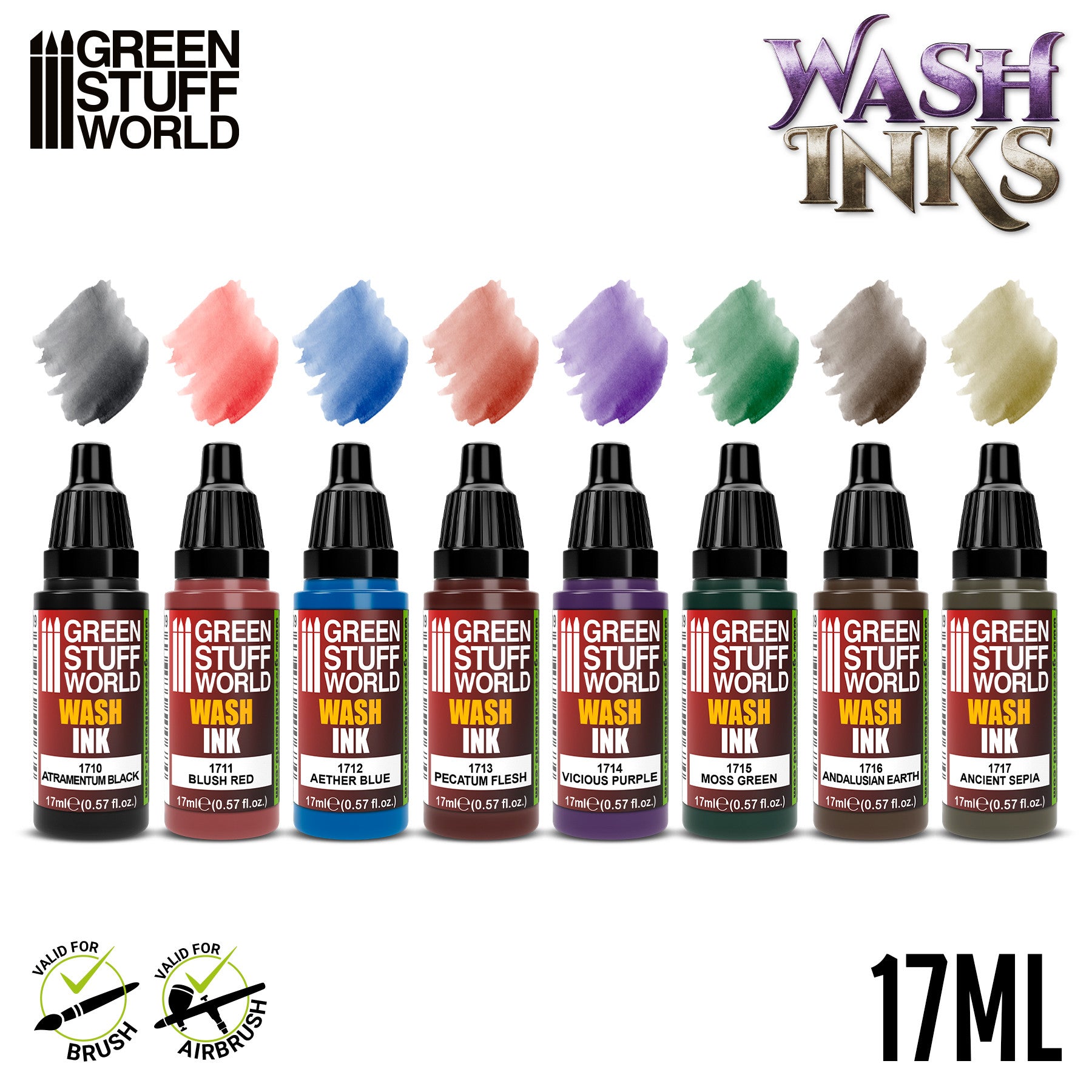 Acrylic Washes – starter set with 8 x 17ml bottles