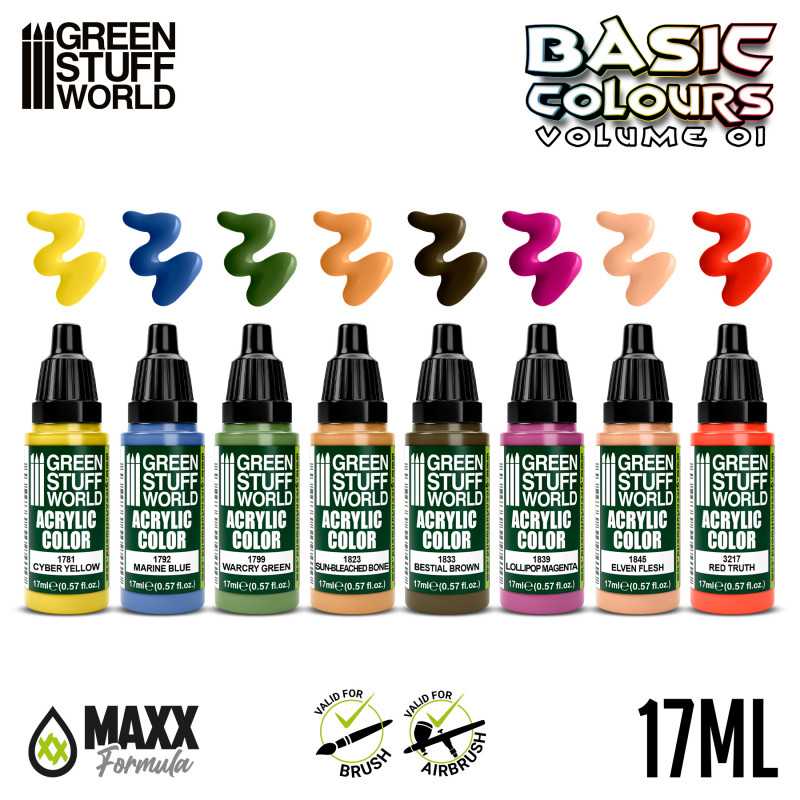 Acrylic paint set (8x17ml) – basic colours 01