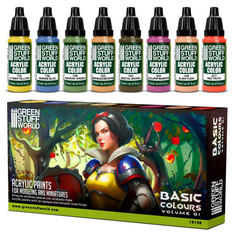 Acrylic paint set (8x17ml) – basic colours 01