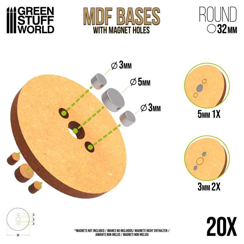 MDF bases – round (5 sizes)