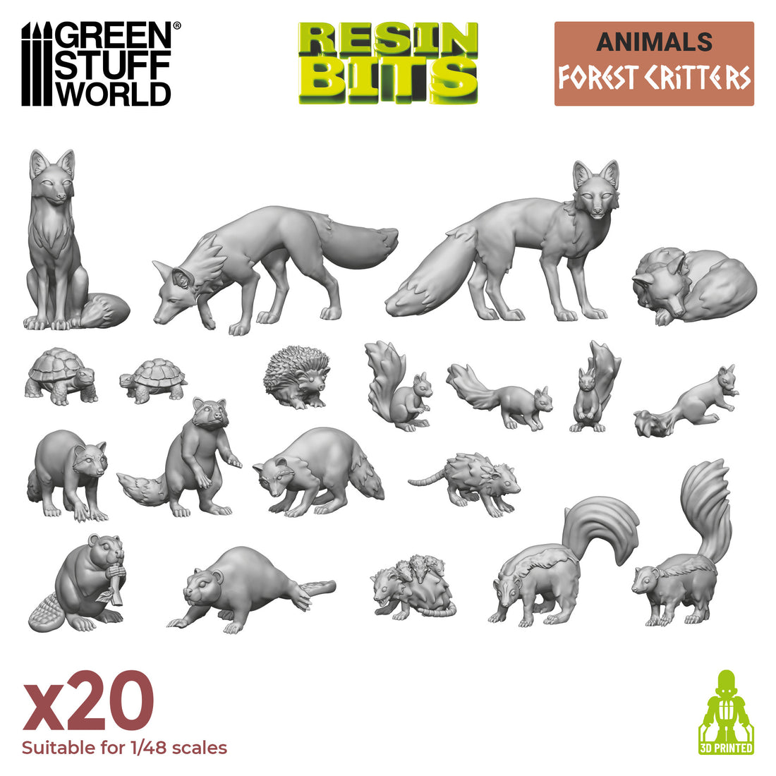 Miniature animals: forest critters from Green Stuff World