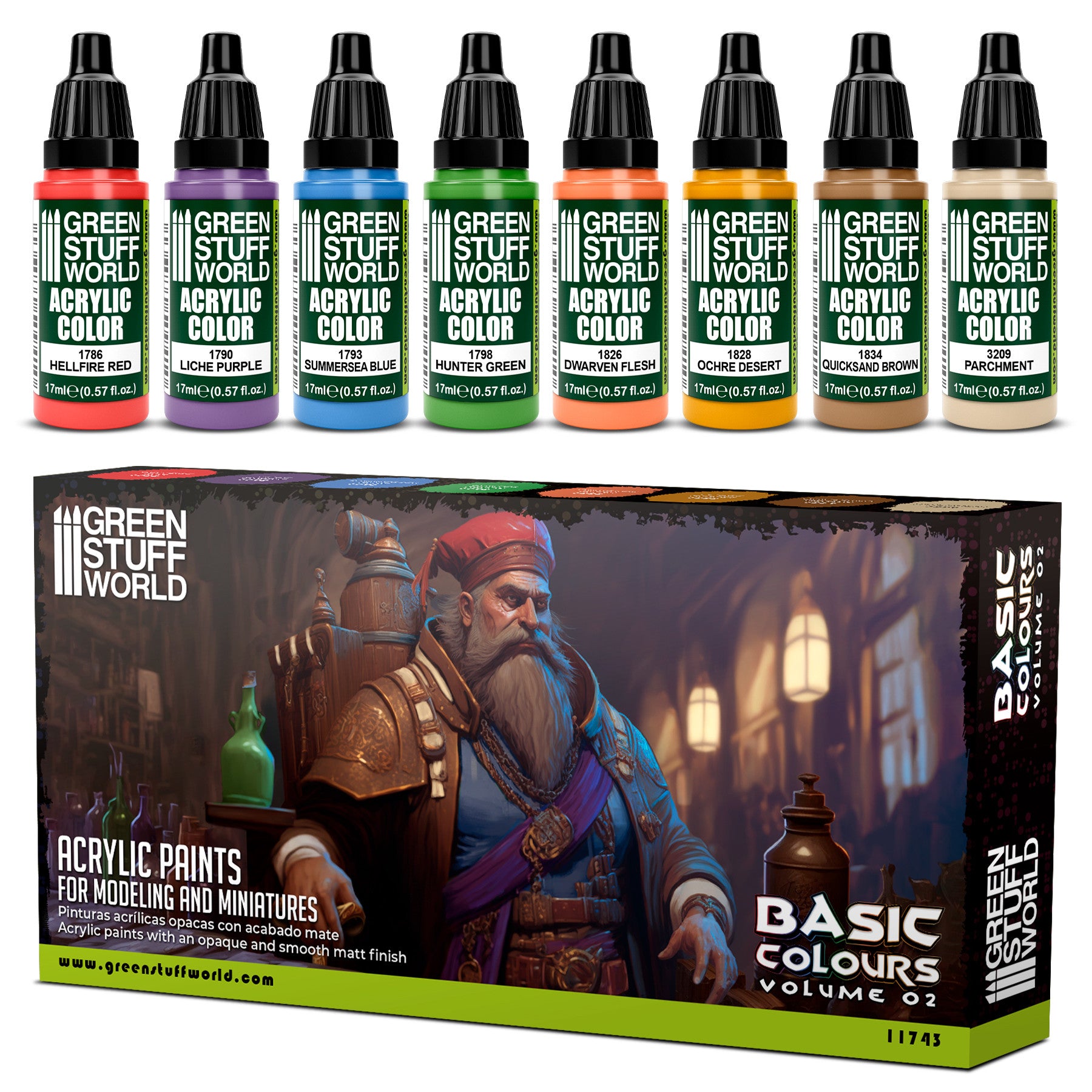 Acrylic Paint Set (8x17ml) – Basic Colours 02