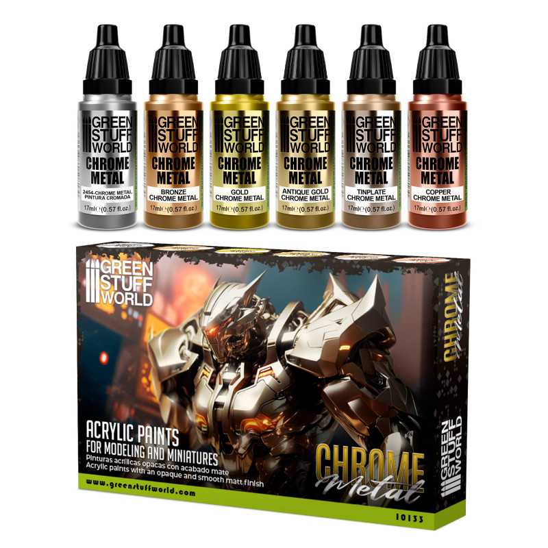 Metallic Chrome Paints Set (6x17ml)