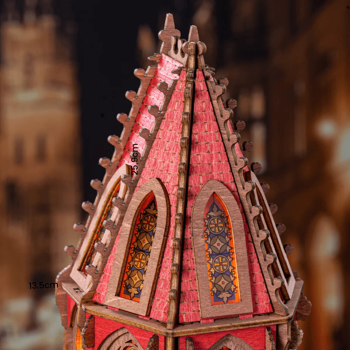 Rose Window Cathedral 3D-pussel i trä