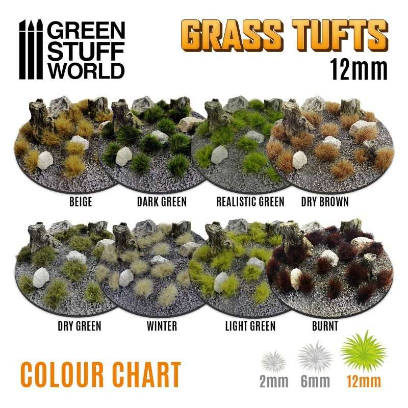 Grästuvor – Realistic Green – 2/6/12mm