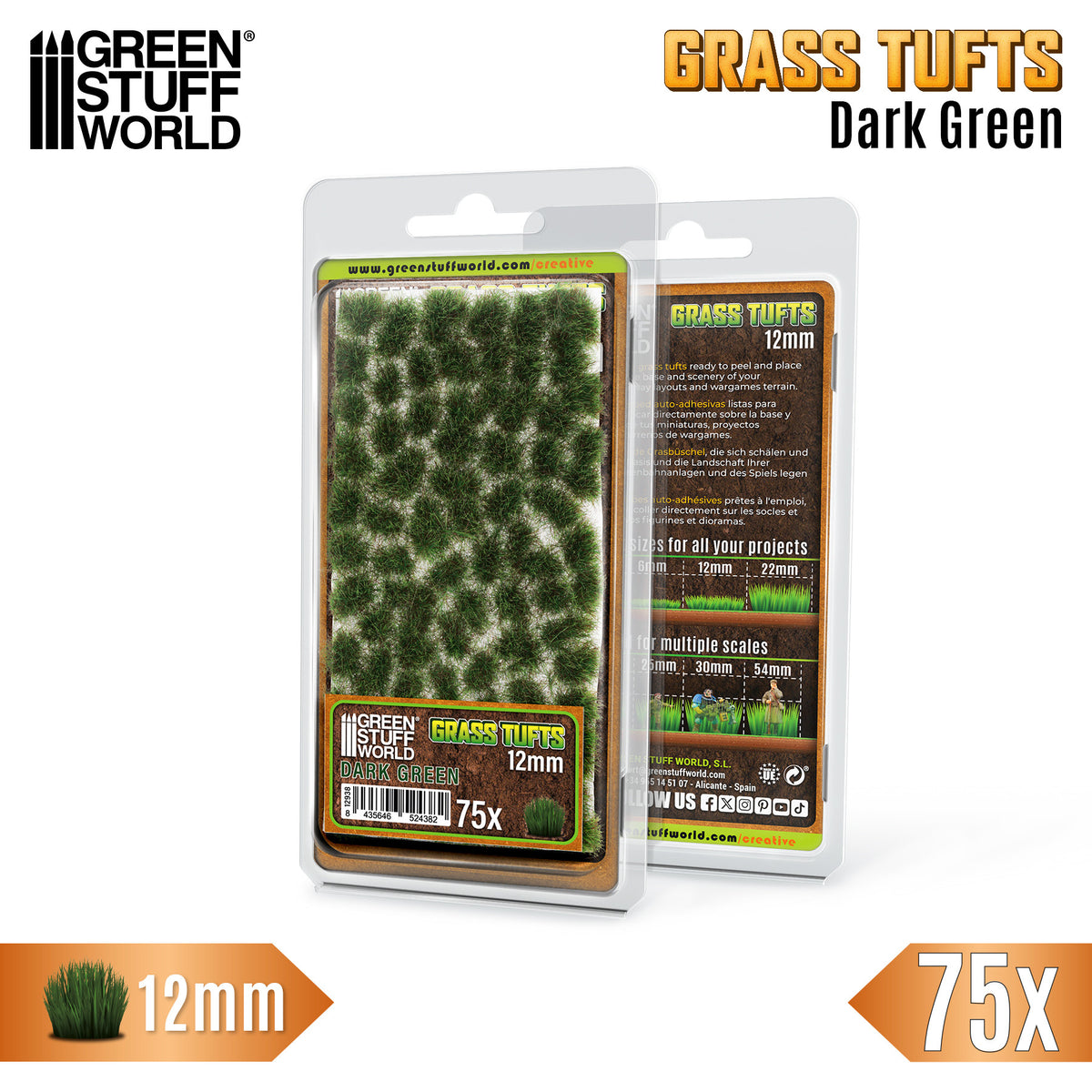 Grass Tufts – Dark Green – 2/6/12mm