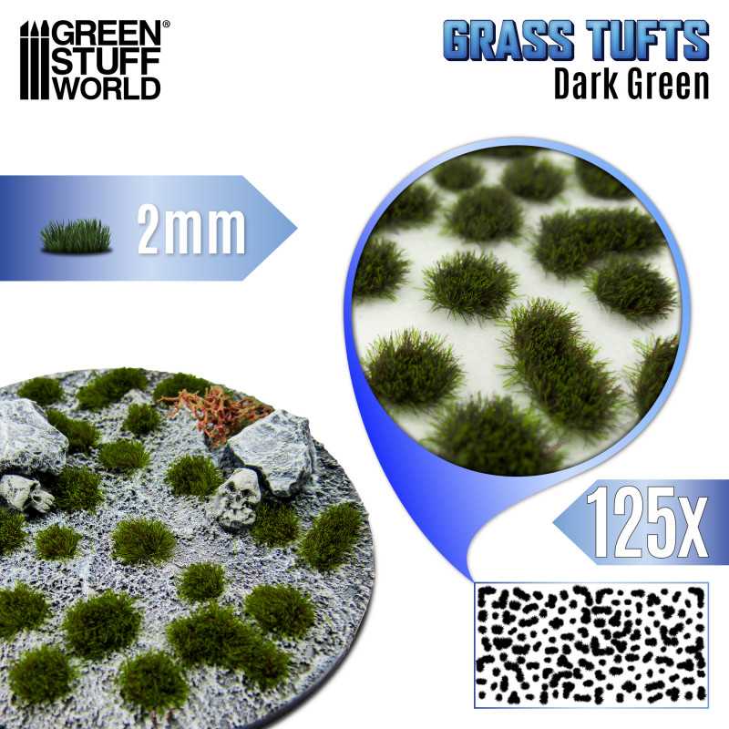 Grass Tufts – Dark Green – 2/6/12mm