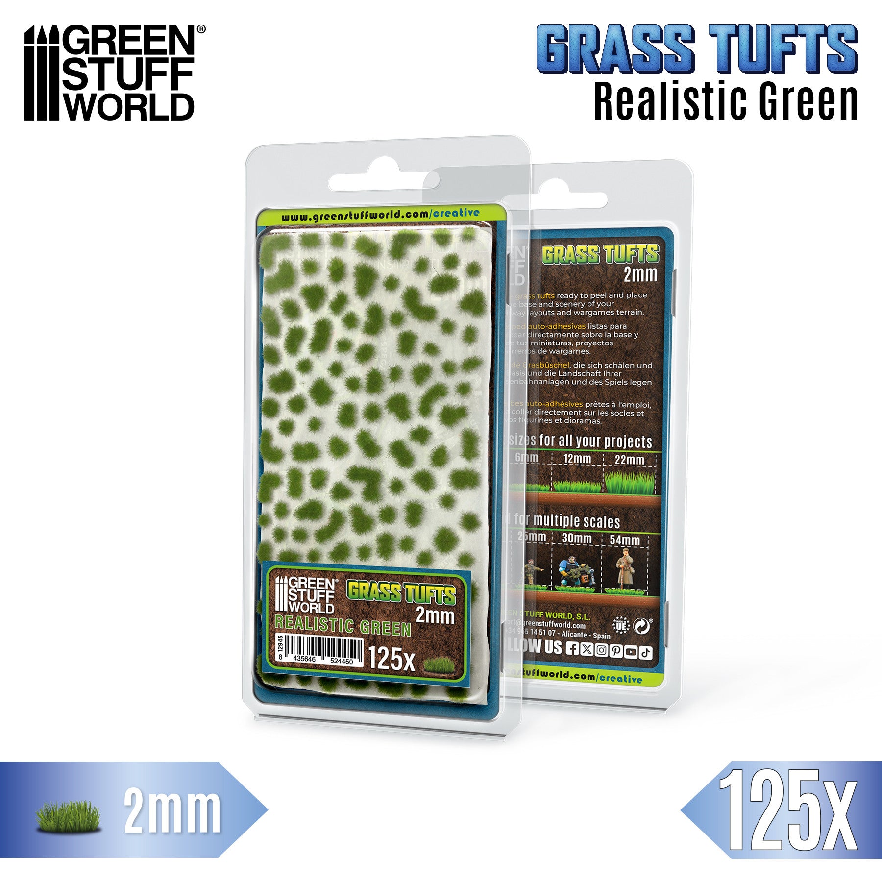 Grästuvor – Realistic Green – 2/6/12mm