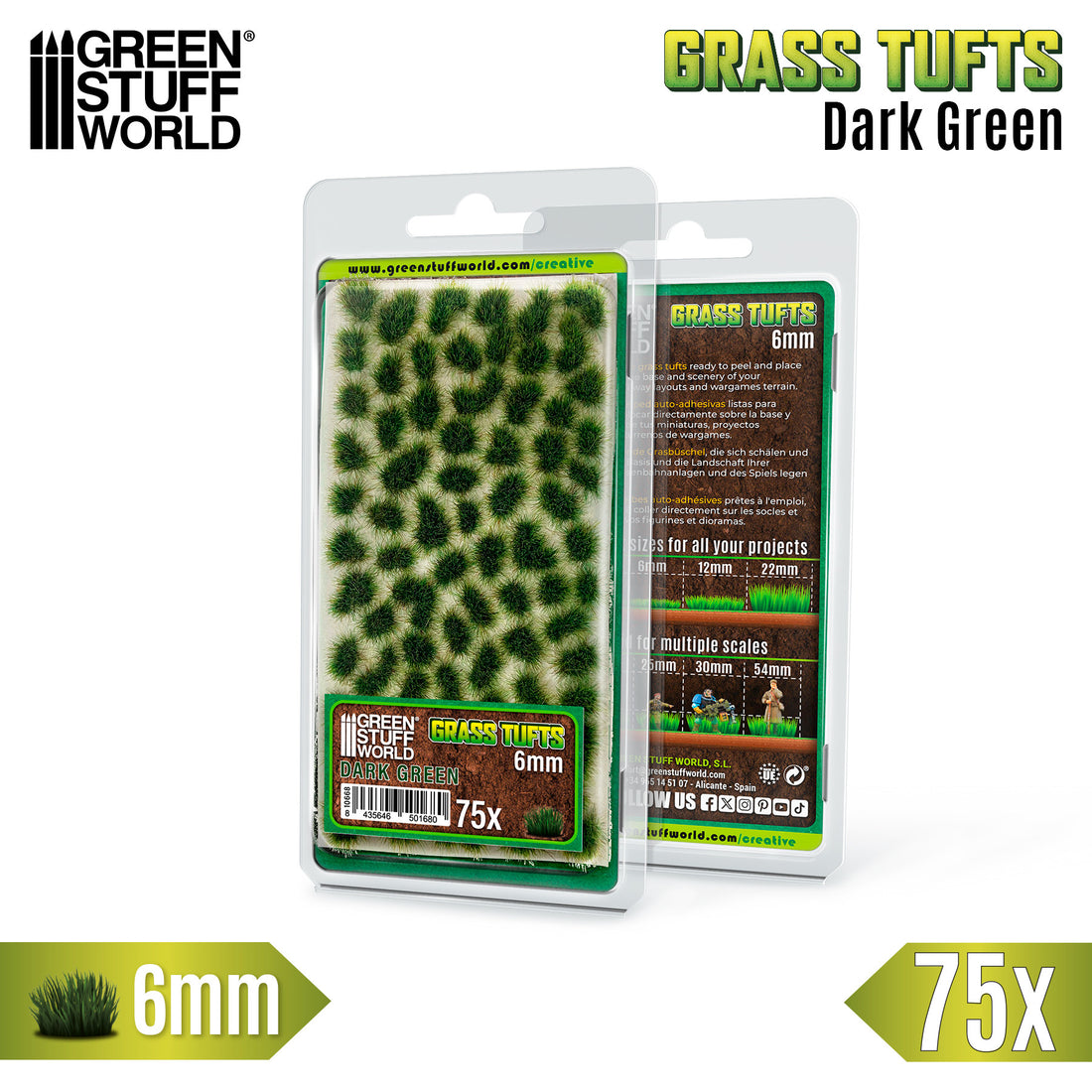 Grass Tufts – Dark Green – 2/6/12mm