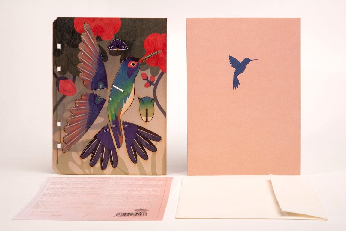 Greeting Card – 3D Hummingbird