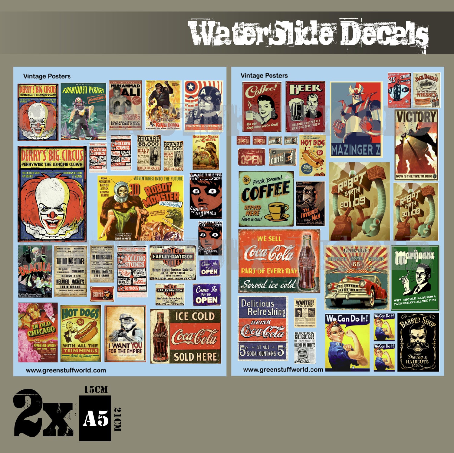 Mini dekaler – retro posters