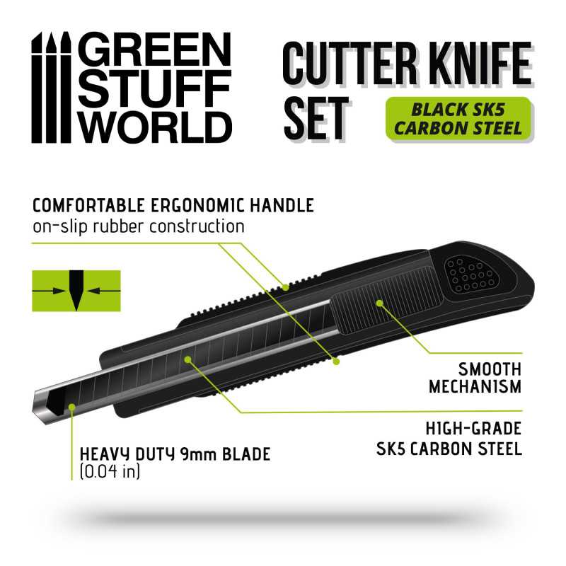 Hobby knife folding blade black